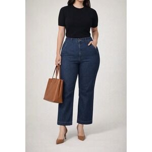 J Crew Wide Leg Trouser Denim Pant Jeans Women 30 Dark Wash Minimalist Old Money